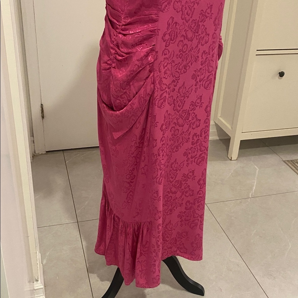 Ell-Jay of Montreal Vintage 1980’s midi Length Pink Rayon Dress Size Small - Picture 10 of 17